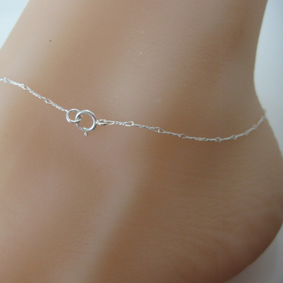 925 Sterling Silver Anklet, Sterling Silver Anklet, Bracelet fancy Twisted Link 6.7mm Link All