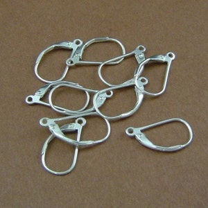 Earring Findings,Earring Hooks,Sterling silver Earrings Findings-Leverback earwire(50 pairs) Save 30%-Jewelry Supplies Wholesale-SKU: 203007