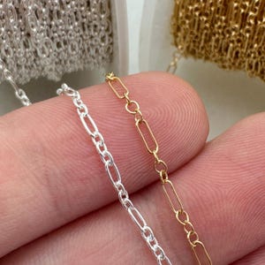 3+1 Cable Chain-Bulk Chain By The Foot-Permanent Jewelry-Bulk Unfinished Chains-Jewelry Making-Bulk Jewelry Supplies-Silver Or Gold Filled