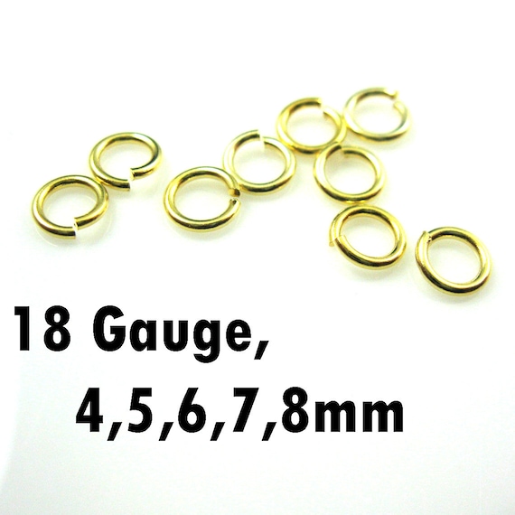Vermeil-18k Gold Plated Over Sterling Silver Open Jump Rings 22ga 6mm 20pcs