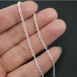 Sterling silver Chain - Strong Cable Chain, Bulk, Unfinished , by the foot  ,Cable chain ( 2 feet) Jewelry Making Supplies - SKU: 101019