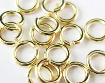 Gold Jumprings, Gold Findings,Vermeil, 18K gold plated over Sterling Silver Open Jump Rings - 22 gauge - 4mm ( 20pcs ) SKU: 205122-040VM