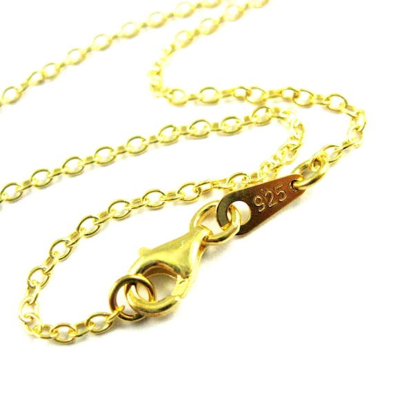 Gold Necklace Gold Vermeil Sterling Silver Chain Gold Plated Chain Wholesale 2mm Strong Cable Oval Necklace All Sizes SKU 601019 VM Etsy Canada