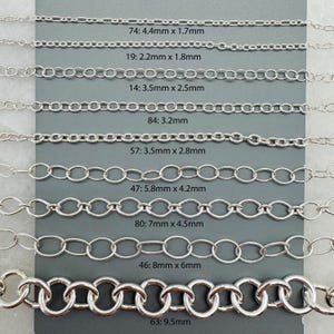 925 Sterling Silver Bulk Chains By The Foot-Permanent Jewelry-Unfinished Jewelry Making Chains-Jewelry Supplies-Over 100 Different Styles image 14