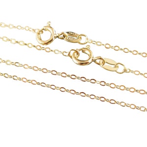 Gold Necklace,Gold Chain,Gold Plated Chain, Vermeil Chain,Sterling Silver Necklace-Cable Flat Oval-Finished Necklace-All Sizes-SKU:601043-VM