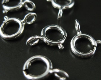 925 Sterling Silver Clasps,Basic findings - Springring clasps 5.5mm ( 30 pcs)-  - SKU: 202020-55