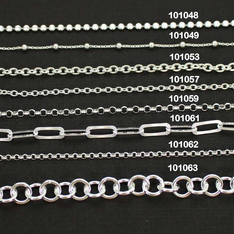 Sterling Silver Chain By The Foot, Jewelry Making Bulk Chain for Permanent Jewelry,Wholesale Bulk Chain More than 50 styles image 8