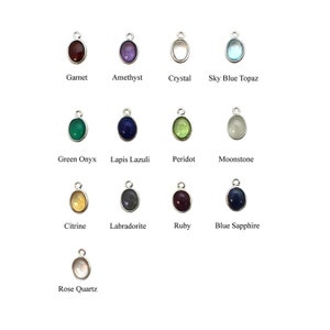 Sterling Silver Natural Gemstone Charms, Silver Bezel Pendant Bezel Gem Necklace Pendant, Oval Shape, Real Gemstones 1 pc SKU: 201124 image 1