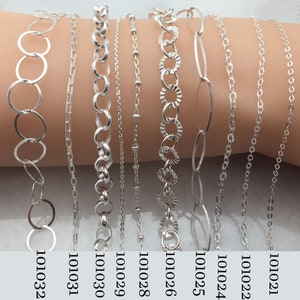 Sterling Silver Chain By The Foot, Jewelry Making Bulk Chain for Permanent Jewelry,Wholesale Bulk Chain More than 50 styles image 4
