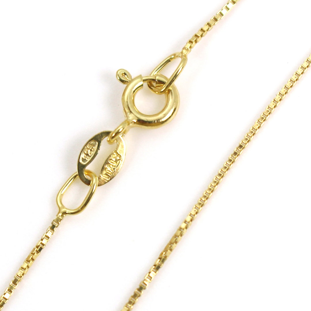Mini Box Chain Gold Over Sterling Silver Tiny Box Necklace-0.8mm Tiny Box Chain-ready ...