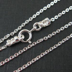 925 Sterling Silver Chain, Necklace - Solid Cable Chain - Finished Necklace for Pendant, Ready to Wear - All Sizes- SKU: 601029 image 1