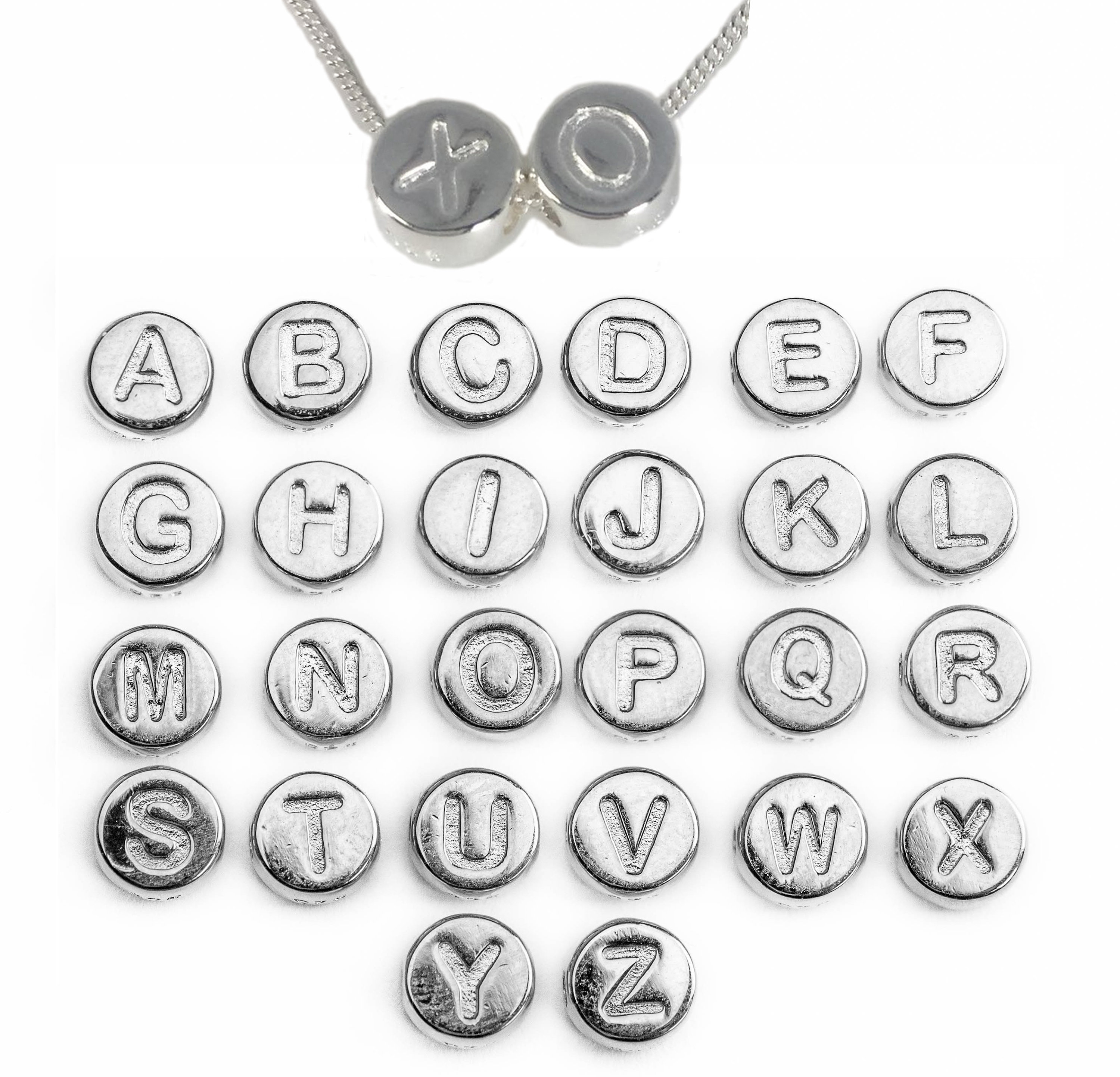 Vintage 925 Sterling Silver Gold Color Alphabet Zircon Charms Pendant for Jewelr