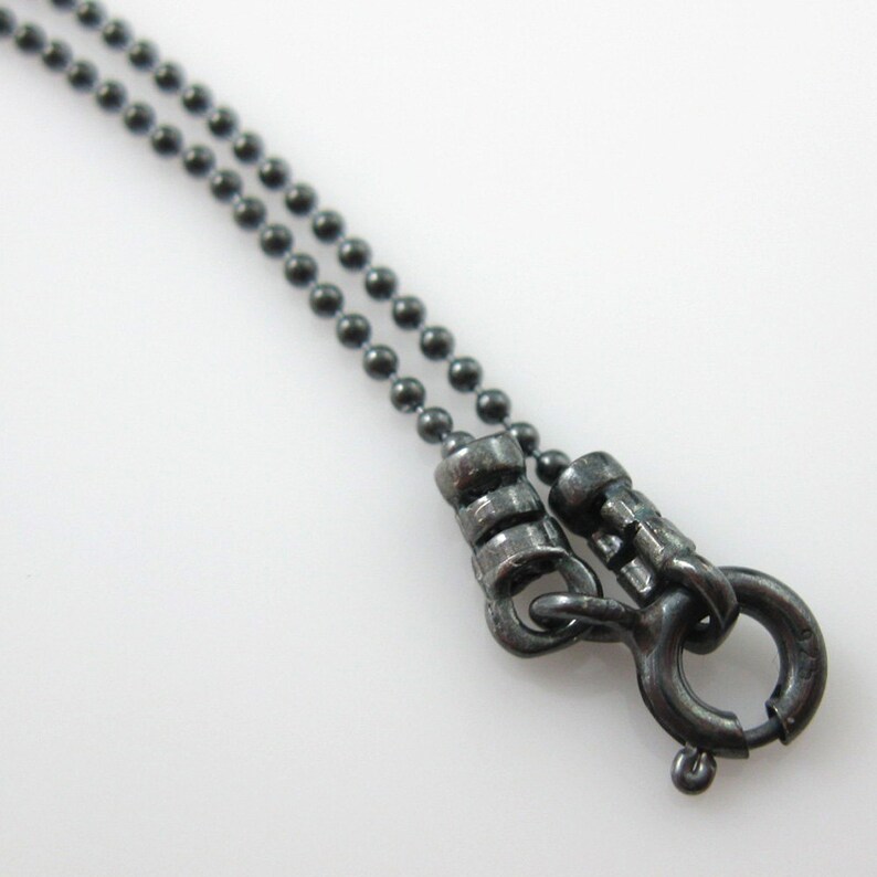 Oxidized Necklaceoxidized Sterling Silver Chain Etsy