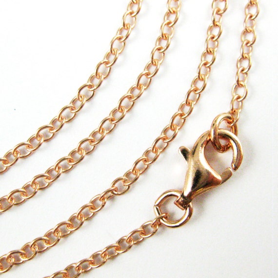 Rose Gold Necklace gold Plated Sterling Silver Chain rose Gold