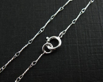 Sterling Silver Chain Necklace,Fancy Twisted Link-All Sizes 16-40 inches, Necklace Chain for Pendant,Sterling Silver Jewelry Wholesale