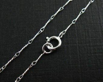 Sterling Silver Fancy Twisted Link Chain Necklace- 16-40 inches ,Unique chain Gift for her-Everyday Wear Necklace