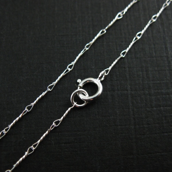 Sterling Silver Chain Necklace,Fancy Twisted Link-All Sizes 16-40 inches, Necklace Chain for Pendant,Sterling Silver Jewelry Wholesale