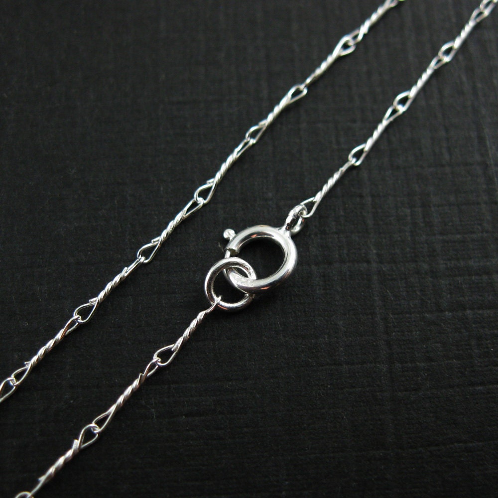 Sterling Silver Fancy Twisted Link Chain Necklace- 16-40 Inches