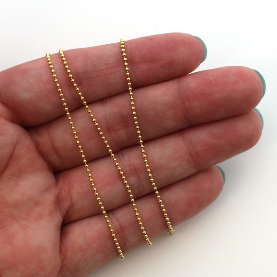 1/20 14K Gold Filled Necklace, Gold Filled 1.2mm Ball Chain