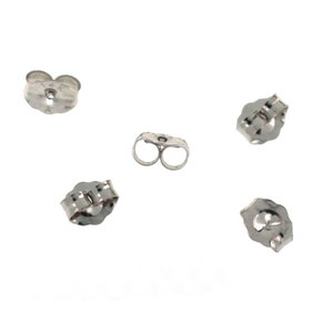 14K White Gold Butterfly Earring Post Backs Earnuts, Solid Gold Butterfly Post Backs, White Gold Earnuts (1 pair) SKU: 203075-W