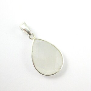 Bezel Pendant with Bail- Moonstone - Bezel Gem-Sterling Silver Teardrop Gemstone, Bezel Pendant Ready for Necklace- 29mm-SKU: 201110-MST