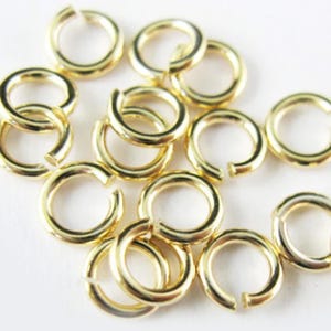 Vermeil Jump Rings,Jumprings-Sterling Silver Findings-18K gold plated over Sterling Silver Jump Rings-18 ga-5mm (20pcs) SKU: 205118-050VM