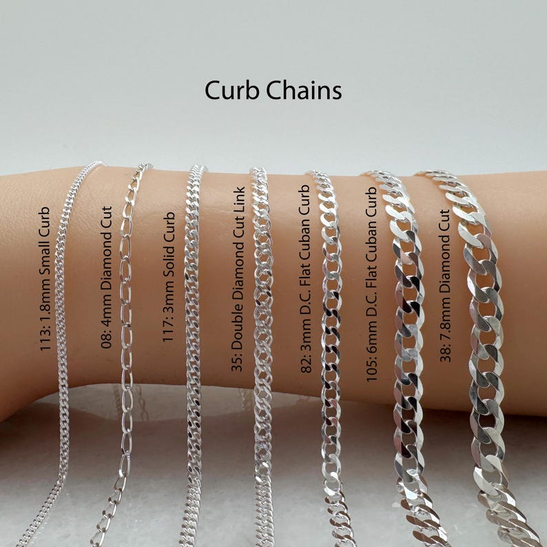 925 Sterling Silver Bulk Chains By The Foot-Permanent Jewelry-Unfinished Jewelry Making Chains-Jewelry Supplies-Over 100 Different Styles image 7