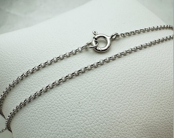 Rhodium Plated over 925 Sterling Silver Chain,Necklace -1mm Rolo Chain- Rolo Chain - All Sizes 16-40 inches (1 pc) - SKU: 601016RH