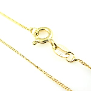 Gold Chain Necklace-Vermeil 925 Sterling Silver Chain-Tiny Curb-Finished Necklace for Pendant-Ready to Wear-16 inches (1 pc)SKU: 601001VM-16