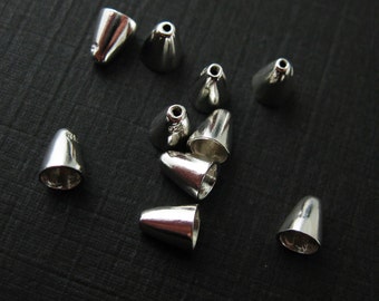 Tappi di perline,Solid 925 Sterling Silver Findings,Cone Bead Cap, Jewelry Findings, Jewelry Supplies Whoesale ( 6 pcs )-SKU:210013