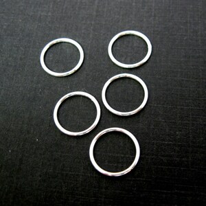 Solid Sterling Silver Jump Rings,Jumprings-19 Gauge-12mm-Silver or Gold Findings-Closed Rings-Sterling Silver Findings (10pcs) SKU: 205518
