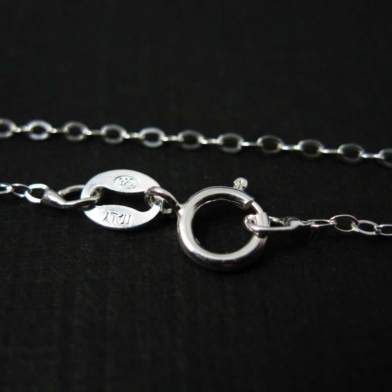 Finished Necklace for Pendant 1 pc 18 inches Cable Flat Oval Necklace Ready to Wear - SKU: 601043-18 925 Sterling Silver Chain