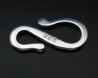 Sterling silver Findings- S shape clasp ( 4 pcs) sku- 202108