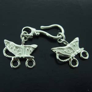 Multi Strand Silver Clasp- 2 Strand Clasp Connectors- Multi-Strand Clasp with Hook - sku:202116