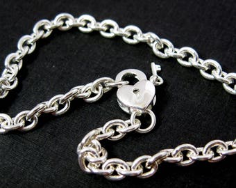 Sterling Silver Chain Necklace - Bracelet, Anklet - 5x4mm Oval Cable, Heavy, Strong Chain - All Sizes SKU: 601053