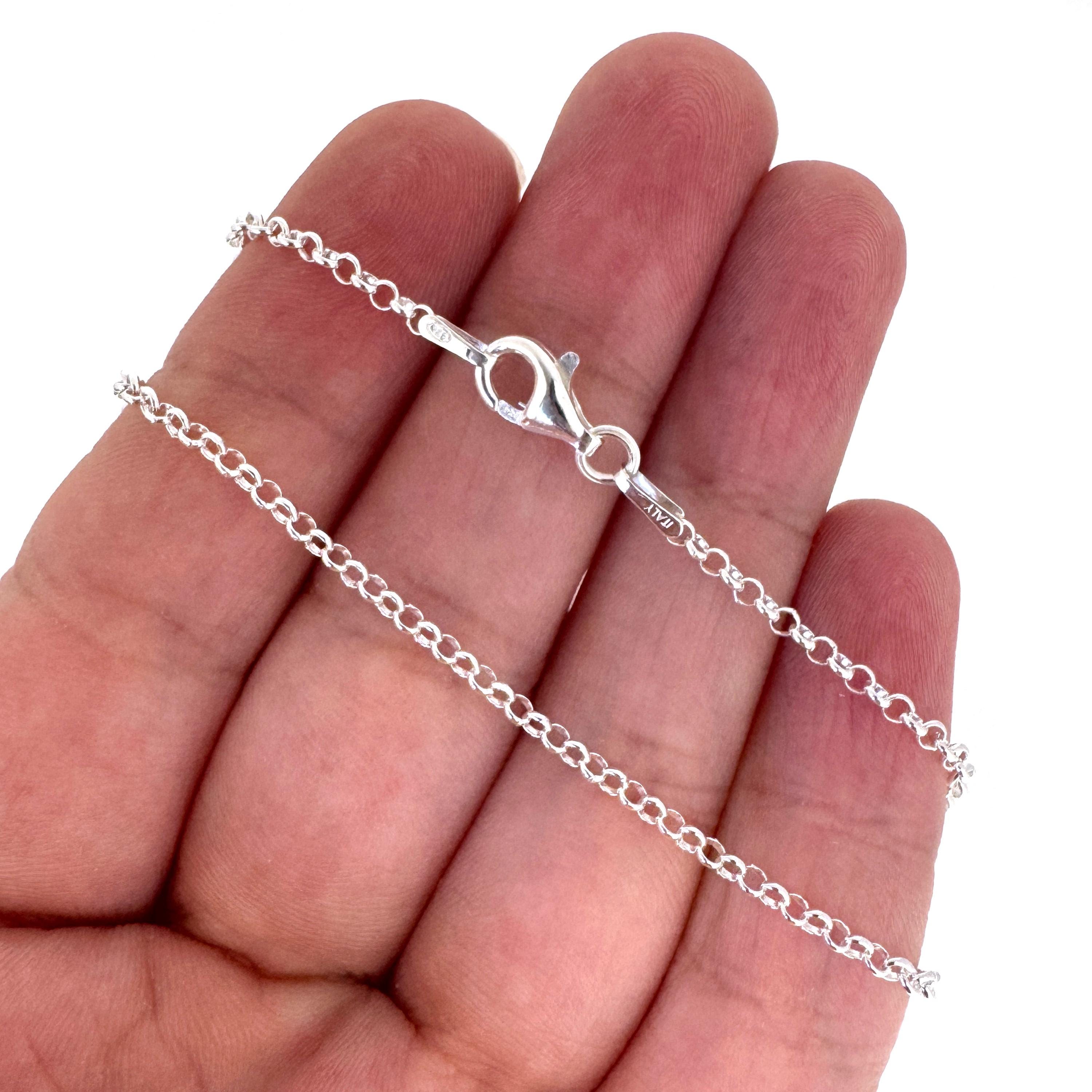925スターリングシルバー 2mm ロロネックレス - イタリア製チェーン