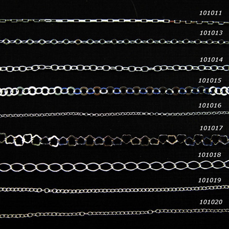 Sterling Silver Chain By The Foot, Jewelry Making Bulk Chain for Permanent Jewelry,Wholesale Bulk Chain More than 50 styles image 3