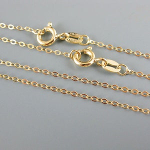 Gold Necklace,Gold Chain-22K Gold Plated,Sterling silver Chain,Necklace-Cable Flat Oval-Finished Necklace-16 inches(1 pc)- SKU: 601043-VM-16