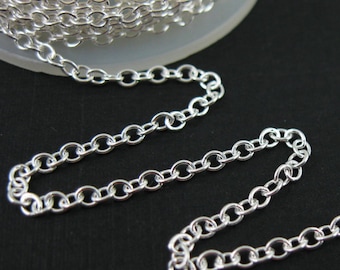 Sterling silver Cable Chain - Unfinished Bulk Chain , Strong Cable Chain - 2.2mm Cable Chain ( 3 feet or 36 inches ) - SKU: 101019