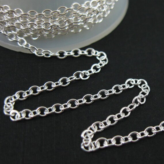 Buy 925 Sterling Silver Chain Strong Cable Chain unfinished Bulk