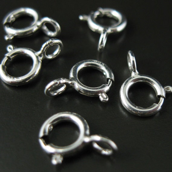 100pcs 8mm Silver Plated Spring Bail Jewellery Finding Pendant for Necklace
