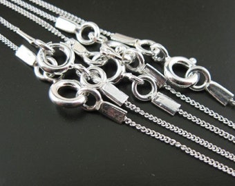 925 Sterling silver, Bulk Chain-Long Necklace-Tiny Curb-Finished Necklace for Pendant, Chains, Read to Wear-30 inches (1 pc)- SKU: 601001-30