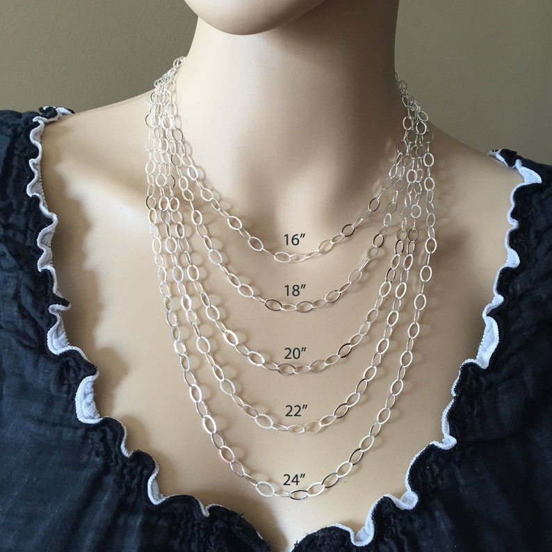 Sterling Silver Necklace Silver Chain Necklace Extra Long Etsy