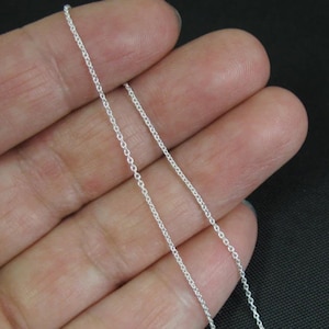 925 Sterling Silver Chain,Beading Chain,Bulk Chain-Tiny Plain Cable,Fine Chain 1mm (Up to 30% off ) Jewelry Supplies Wholesale-SKU: 101009