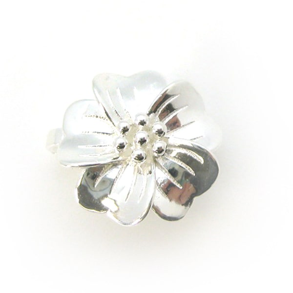 Sterling Silver Flower Clasp - Magnetic Clasp Toggle Set (Sold per 1 set) SKU: 202126