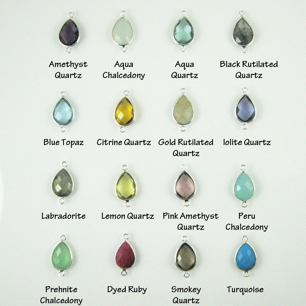 Bezel Connectors,gemstone Bezel Set,sterling Silver