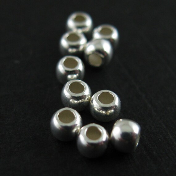  925 Sterling Silver Beads for Jewelry Making,Smooth