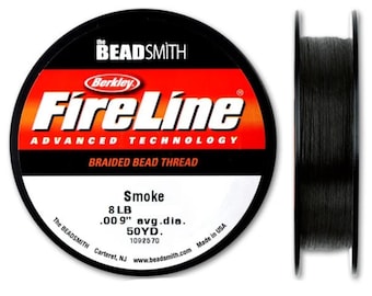 Beadsmith Fireline - Braided Bead Thread - Smoke - 50 Yards (8lb Test) - SKU: 501036-S8