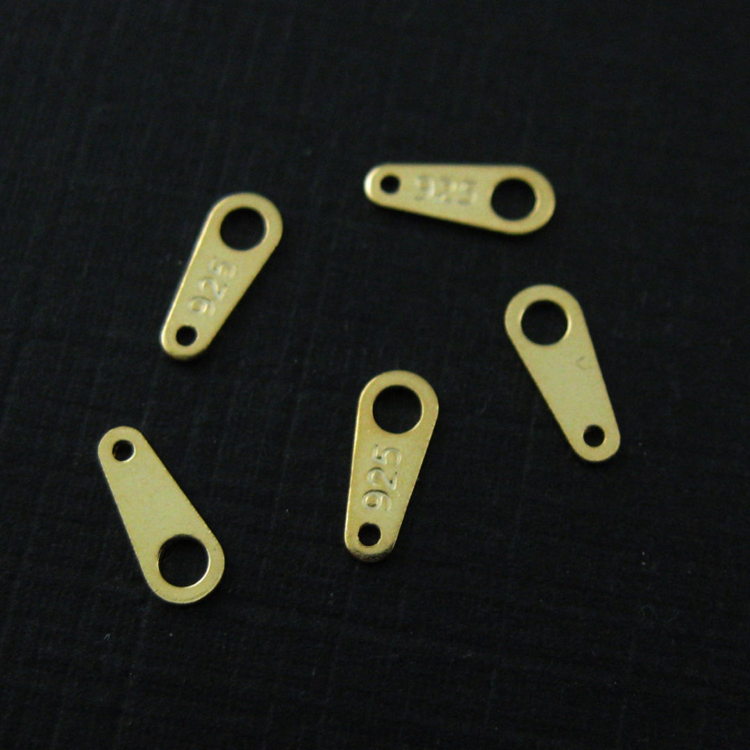 Gold Findings, Gold Tagvermeil, 18K Gold Plated Over Sterling Silver Findings Smooth, Flat End
