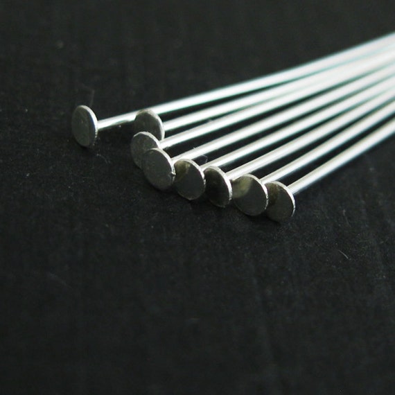 Flat Head Pins, T Pins 24ga 1.5 Inch, Genuine Sterling Silver